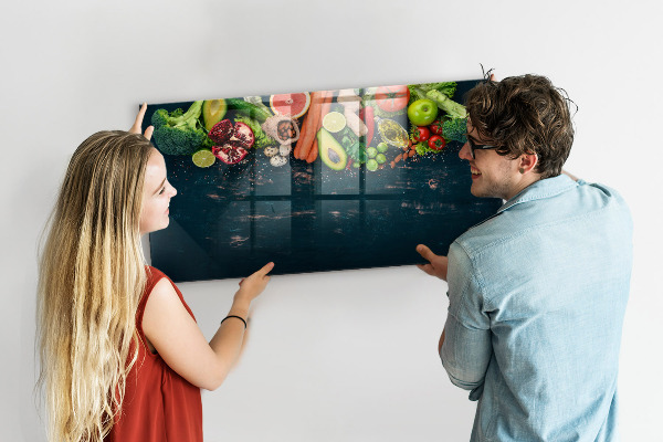 Popisovatelná magnetická tabule Barevné kulinářské inspirace na zdi