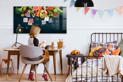 Popisovatelná magnetická tabule Barevné kulinářské inspirace na zdi