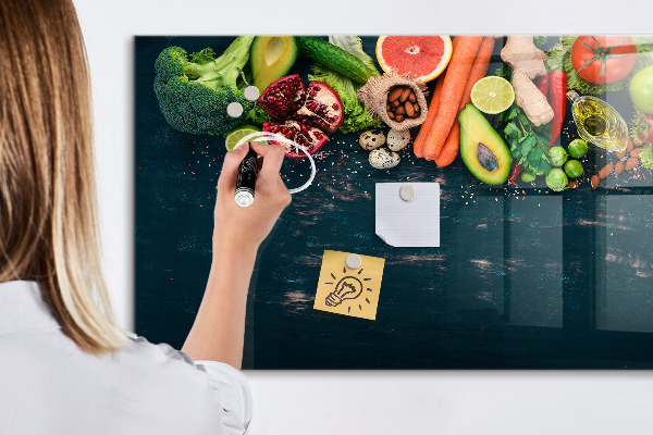 Popisovatelná magnetická tabule Barevné kulinářské inspirace na zdi