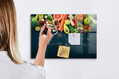 Popisovatelná magnetická tabule Barevné kulinářské inspirace na zdi