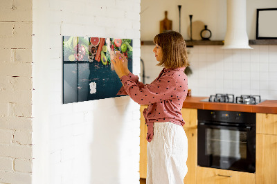 Popisovatelná magnetická tabule Barevné kulinářské inspirace na zdi