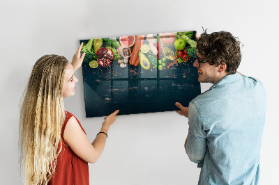 Popisovatelná magnetická tabule Barevné kulinářské inspirace na zdi