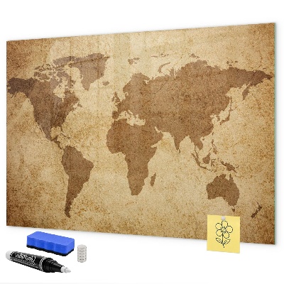 Magnetická psací tabule Mapa světa jako inspirativní tabule