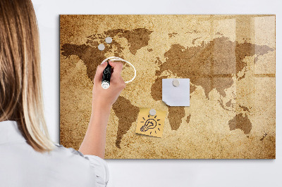 Magnetická psací tabule Mapa světa jako inspirativní tabule