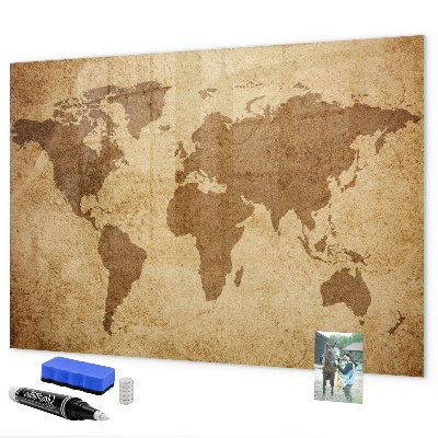 Magnetická psací tabule Mapa světa jako inspirativní tabule