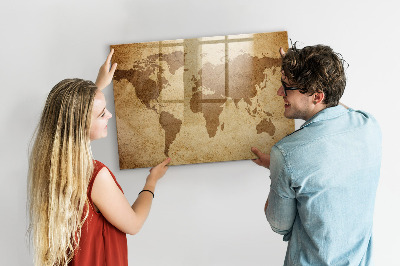 Magnetická psací tabule Mapa světa jako inspirativní tabule