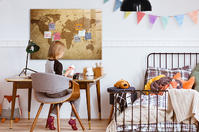 Magnetická psací tabule Mapa světa jako inspirativní tabule