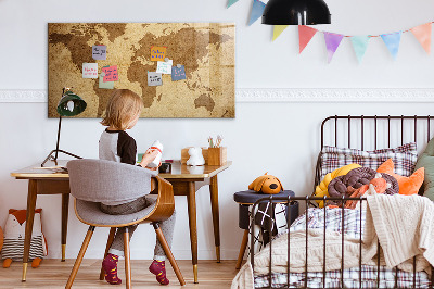 Magnetická psací tabule Mapa světa jako inspirativní tabule