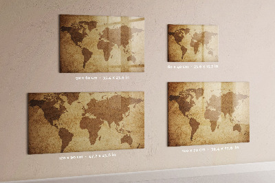 Magnetická psací tabule Mapa světa jako inspirativní tabule
