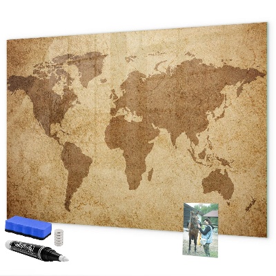 Magnetická psací tabule Mapa světa jako inspirativní tabule