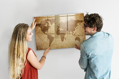 Magnetická psací tabule Mapa světa jako inspirativní tabule