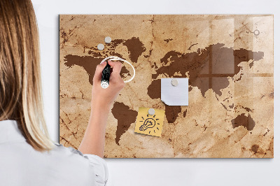 Popisovatelná magnetická tabule Mapa světa pro zaznamenávání vzpomínek