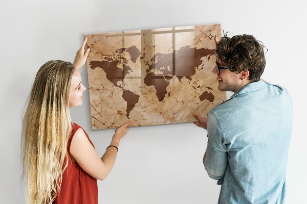 Popisovatelná magnetická tabule Mapa světa pro zaznamenávání vzpomínek