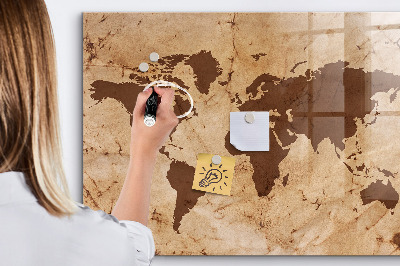 Popisovatelná magnetická tabule Mapa světa pro zaznamenávání vzpomínek