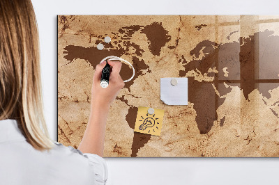 Popisovatelná magnetická tabule Mapa světa pro zaznamenávání vzpomínek