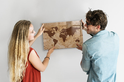 Popisovatelná magnetická tabule Mapa světa pro zaznamenávání vzpomínek