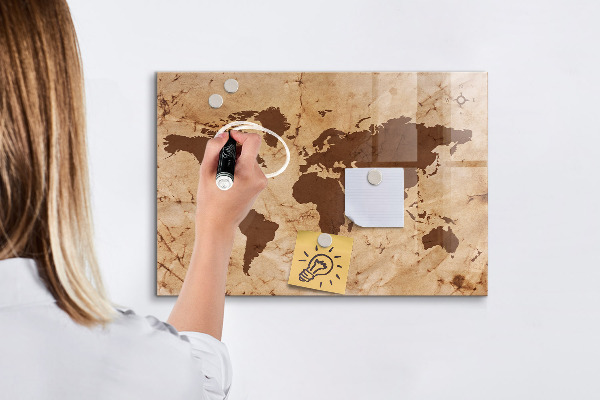 Popisovatelná magnetická tabule Mapa světa pro zaznamenávání vzpomínek