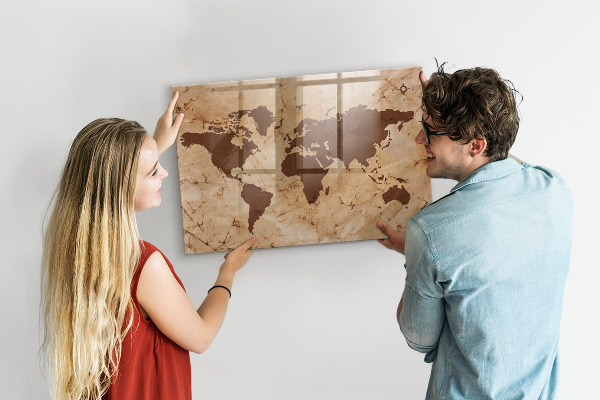Popisovatelná magnetická tabule Mapa světa pro zaznamenávání vzpomínek