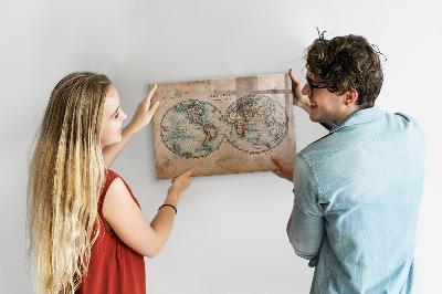 Magnetická psací tabule Mapa světa s prostorem pro fotografie