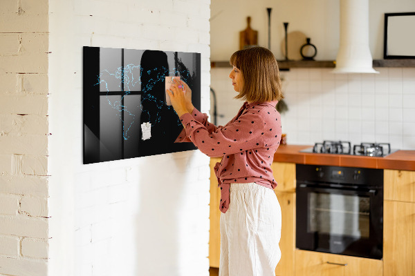 Popisovatelná magnetická tabule Mapa světa s místy, kde se daly pořídit fotografie