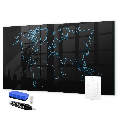 Popisovatelná magnetická tabule Mapa světa s místy, kde se daly pořídit fotografie