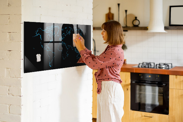 Popisovatelná magnetická tabule Mapa světa s místy, kde se daly pořídit fotografie