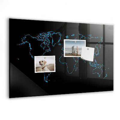 Popisovatelná magnetická tabule Mapa světa s místy, kde se daly pořídit fotografie