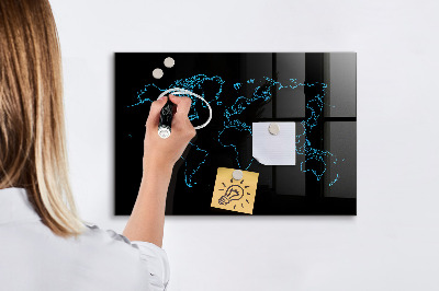Popisovatelná magnetická tabule Mapa světa s místy, kde se daly pořídit fotografie