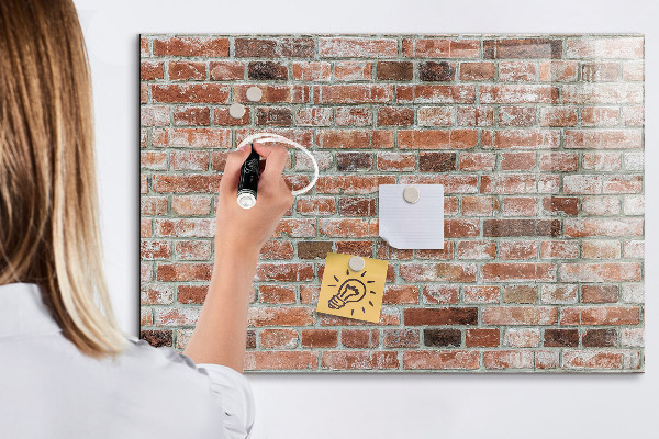 Popisovatelná magnetická tabule Fototapeta na cihlové zdi