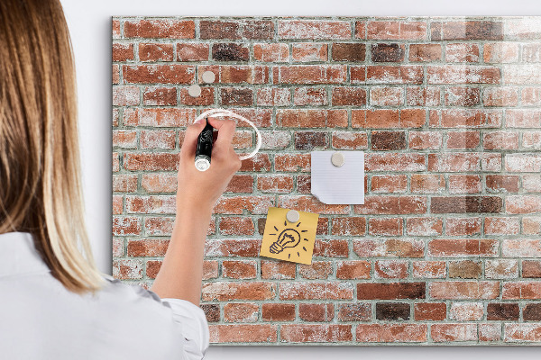Popisovatelná magnetická tabule Fototapeta na cihlové zdi