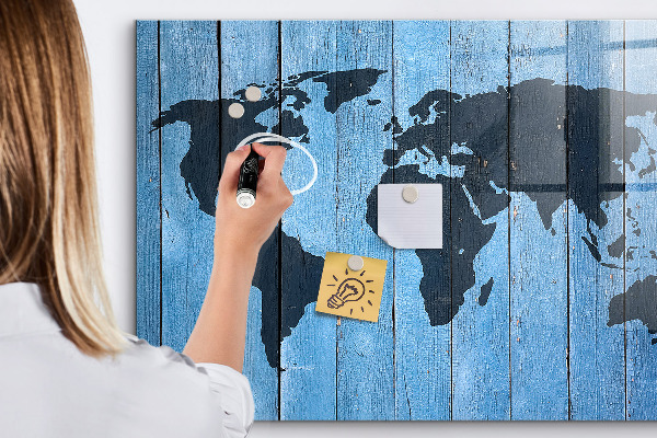 Popisovatelná magnetická tabule Mapa světa s místy, kde se daly pořídit fotografie
