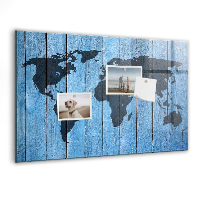 Popisovatelná magnetická tabule Mapa světa s místy, kde se daly pořídit fotografie