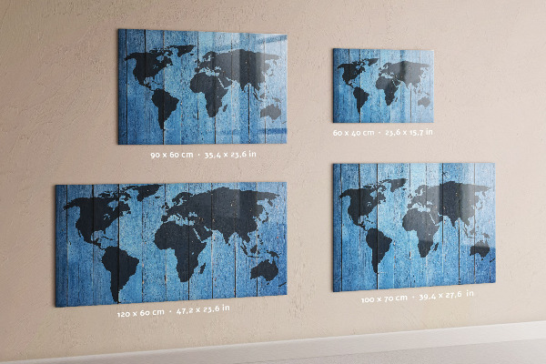 Popisovatelná magnetická tabule Mapa světa s místy, kde se daly pořídit fotografie