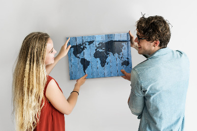 Popisovatelná magnetická tabule Mapa světa s místy, kde se daly pořídit fotografie