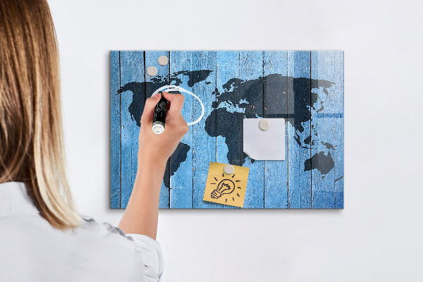 Popisovatelná magnetická tabule Mapa světa s místy, kde se daly pořídit fotografie