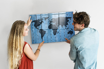 Popisovatelná magnetická tabule Mapa světa s místy, kde se daly pořídit fotografie