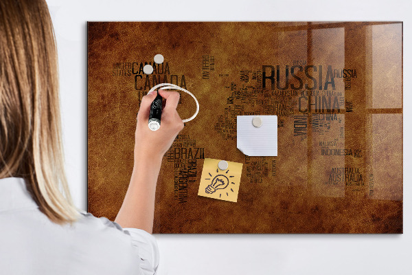 Magnetická psací tabule Mapa světa s osobními vzpomínkami