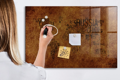 Magnetická psací tabule Mapa světa s osobními vzpomínkami
