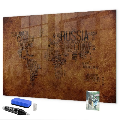 Magnetická psací tabule Mapa světa s osobními vzpomínkami