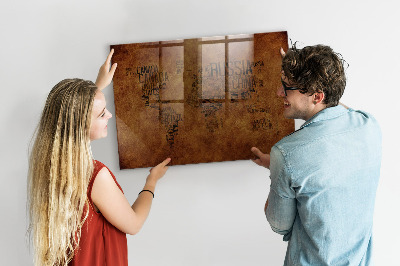Magnetická psací tabule Mapa světa s osobními vzpomínkami