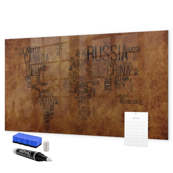 Magnetická psací tabule Mapa světa s osobními vzpomínkami