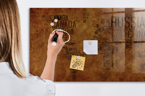 Magnetická psací tabule Mapa světa s osobními vzpomínkami