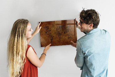 Magnetická psací tabule Mapa světa s osobními vzpomínkami