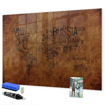 Magnetická psací tabule Mapa světa s osobními vzpomínkami