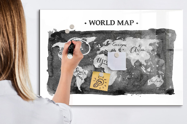 Popisovatelná magnetická tabule Mapa světa s místy, kde se daly pořídit fotografie