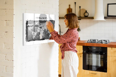 Popisovatelná magnetická tabule Mapa světa s místy, kde se daly pořídit fotografie