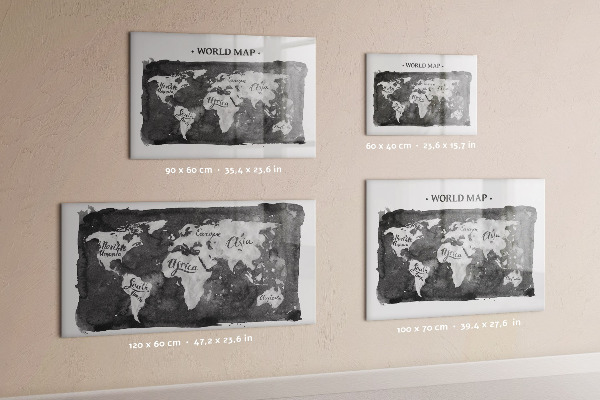 Popisovatelná magnetická tabule Mapa světa s místy, kde se daly pořídit fotografie