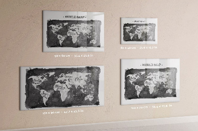 Popisovatelná magnetická tabule Mapa světa s místy, kde se daly pořídit fotografie