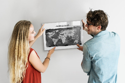 Popisovatelná magnetická tabule Mapa světa s místy, kde se daly pořídit fotografie