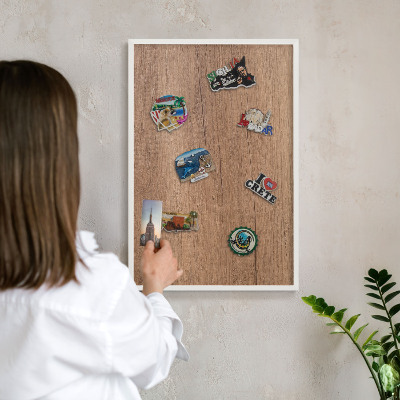 Nástěnky na magnety v bílém rámu Textura dřeva